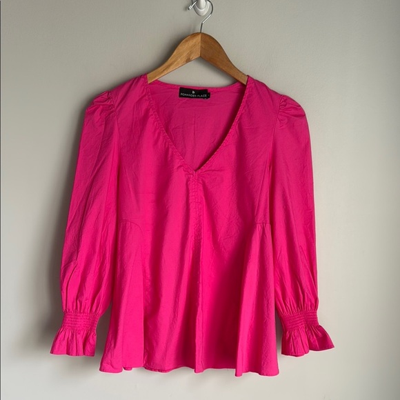 Tuckernuck Pomander Place Easton Blouse Pink Small - Picture 2 of 10